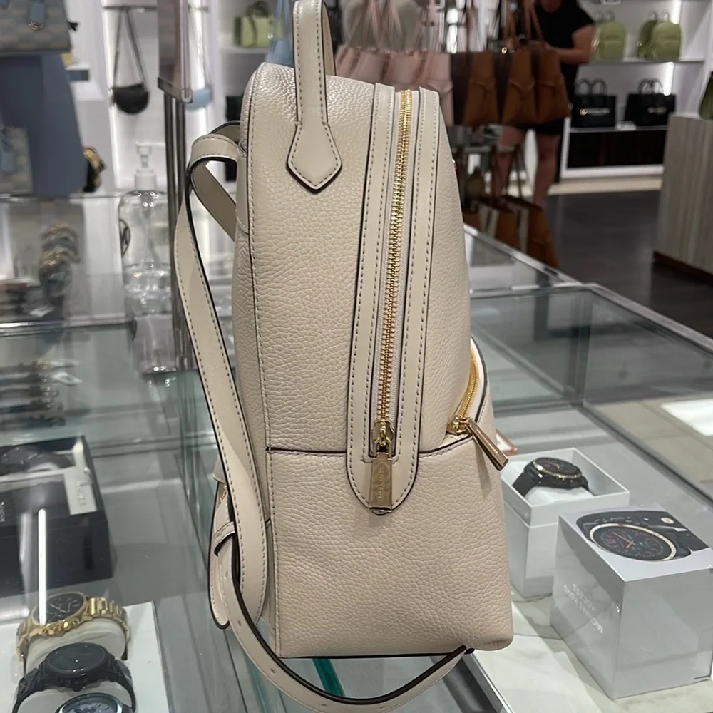 Michael Kors Women's Valerie Medium Pebbled Leather Backpack Light Cream 
NWT - Picture 8 of 16